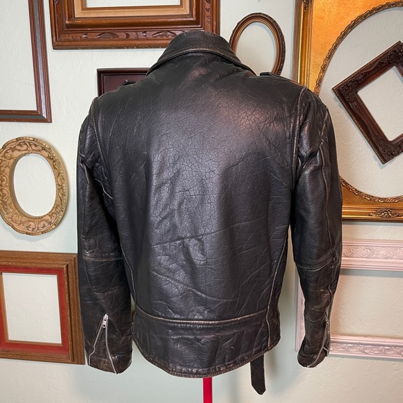 Wilson Black Leather Motorcycle Jacket - Picture 3 of 11